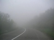 Сегодня утром город Назарово окутал туман