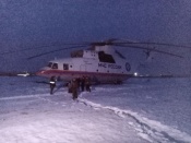 Огромный вертолет остался «ночевать» в Назаровском районе