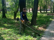 В городе Назарово уже начали покос травы, а назаровцев приглашают присоединиться в качестве разнорабочих